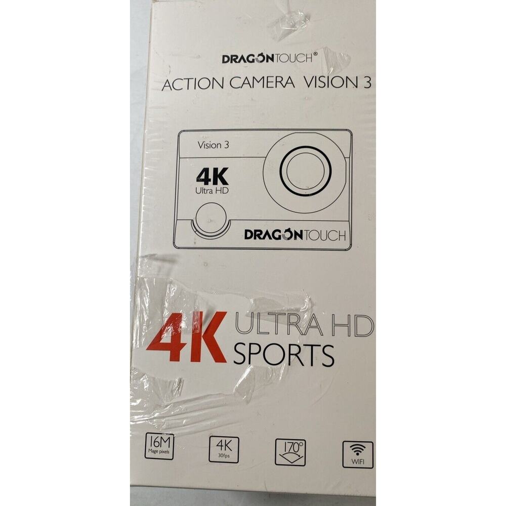 Dragon Touch Vision 3 Black 4K Ultra HD Sports Waterproof Action Camera/Z
